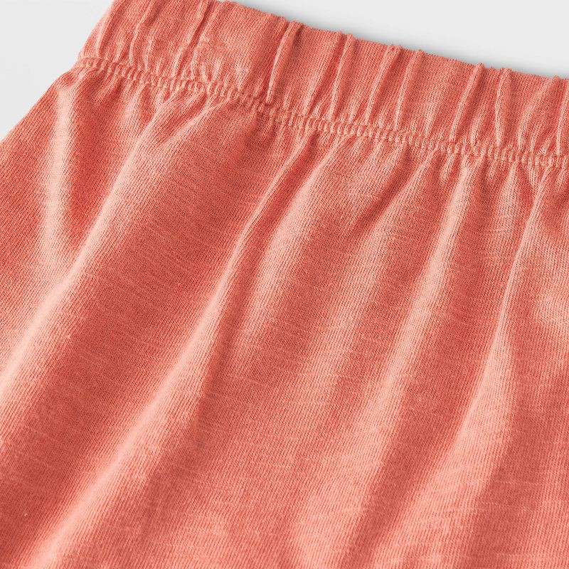 slide 4 of 4, Baby Boys' Short Sleeve Top & Bottom Set - Cat & Jack™ Cream 6-9M: Lightweight Cotton, Front Button Down, Elastic Waistband, 1 ct