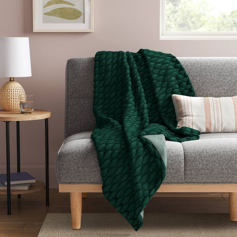 slide 2 of 5, Triple Knit Throw Blanket Heather Green - Room Essentials™, 1 ct