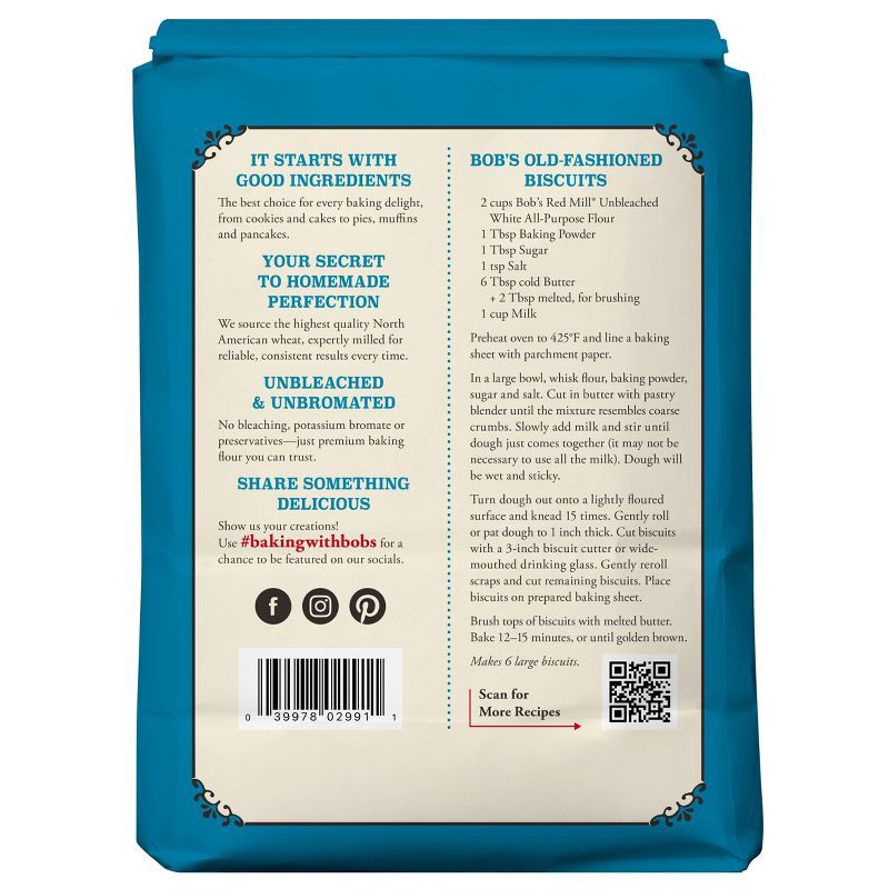 slide 2 of 6, Bob's Red Mill Organic Unbleached White All Purpose Baking Flour - 5lbs, 5 lb