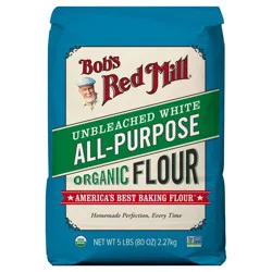 Bob's Red Mill Organic Unbleached White All Purpose Baking Flour - 5lbs