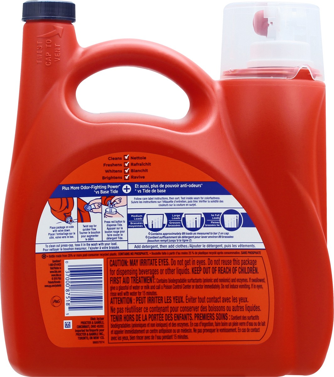 slide 3 of 9, Tide Plus Febreze Odor Defense Sport Active Fresh Detergent 4.08 lt, 138 fl oz