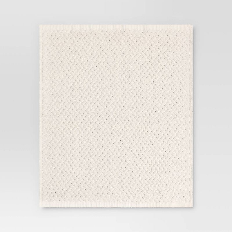 slide 3 of 5, Chunky Chenille Throw Ivory - Threshold™, 1 ct