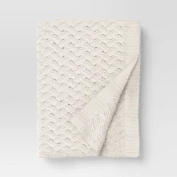 Chunky Chenille Throw Ivory - Threshold™