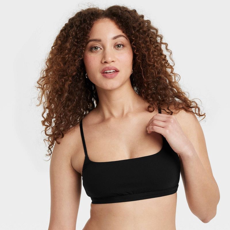 slide 1 of 5, Women's Luxe Stretch Unlined Scoop Bralette - Auden™ Black S: Mesh Liner, Adjustable Strap, Light Support, 1 ct