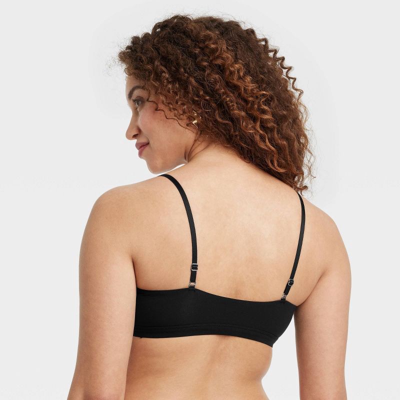 slide 2 of 5, Women's Luxe Stretch Unlined Scoop Bralette - Auden™ Black XL: Mesh Liner, Adjustable Strap, Light Support, 1 ct