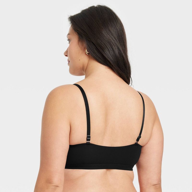 slide 5 of 5, Women's Luxe Stretch Unlined Scoop Bralette - Auden™ Black XL: Mesh Liner, Adjustable Strap, Light Support, 1 ct