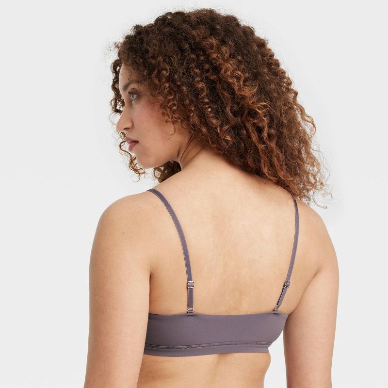 slide 2 of 5, Women's Luxe Stretch Unlined Triangle Bralette - Auden™ Mauve Gray XL: Mesh Liner, Adjustable Strap, Light Support, 1 ct