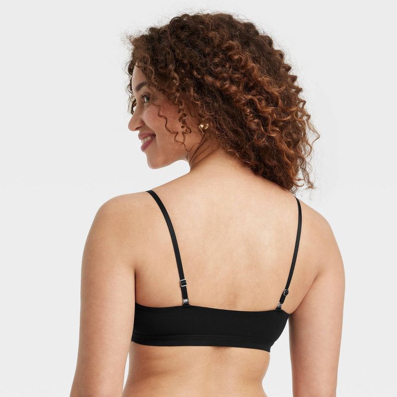 slide 2 of 5, Women's Luxe Stretch Unlined Triangle Bralette - Auden™ Black S: Mesh Liner, Adjustable Strap, Light Support, 1 ct