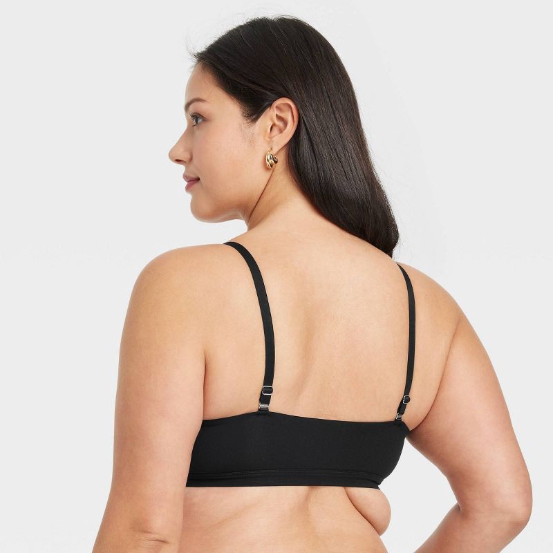 slide 5 of 5, Women's Luxe Stretch Unlined Triangle Bralette - Auden™ Black XL: Nylon-Spandex Blend, Mesh Liner, Adjustable Straps, 1 ct