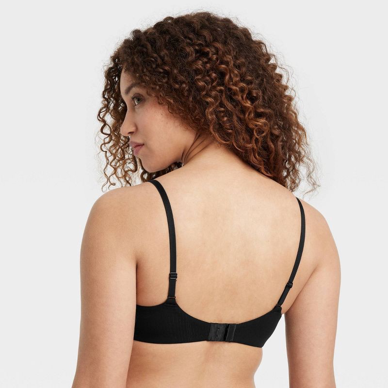 slide 2 of 5, Women's Modal Blend Lightly Lined Bralette - Auden™ Black S: V Neck, Adjustable Strap, Light Support, 1 ct