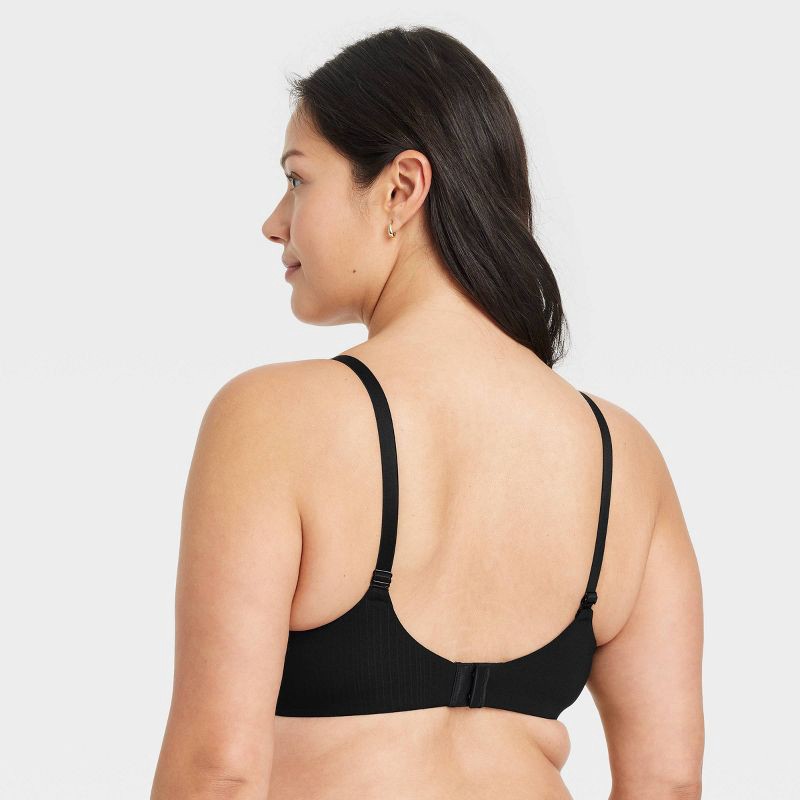 slide 5 of 5, Women's Modal Blend Lightly Lined Bralette - Auden™ Black S: V Neck, Adjustable Strap, Light Support, 1 ct