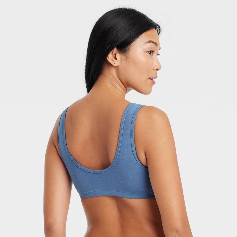 slide 2 of 5, Women's Modal Blend Scoop Bralette - Auden™ Dark Blue XXL: Adjustable Strap, Double-Layered, Pullover, 1 ct