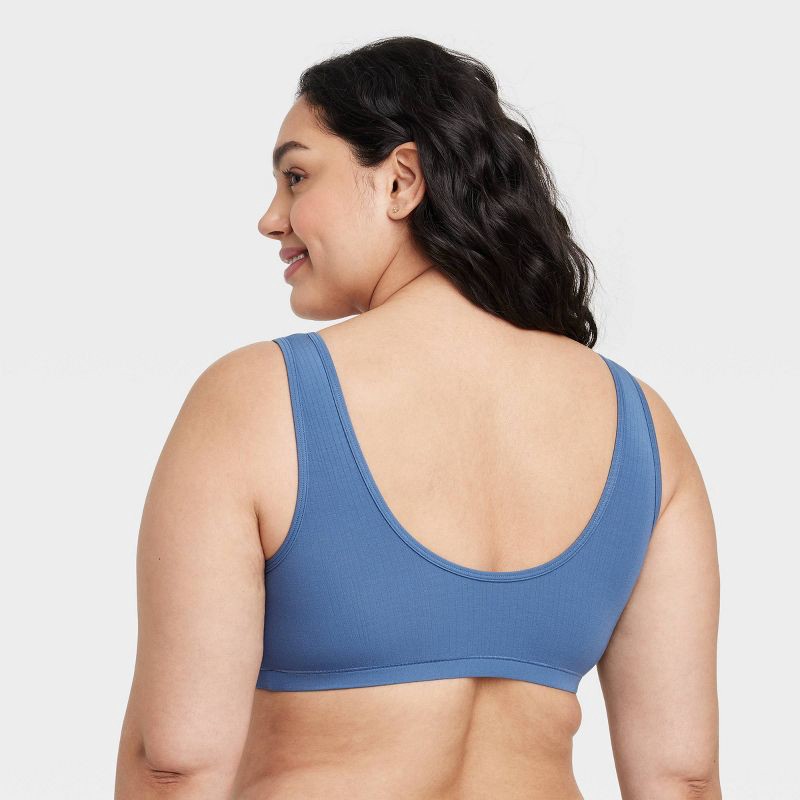 slide 5 of 5, Women's Modal Blend Scoop Bralette - Auden™ Dark Blue XXL: Adjustable Strap, Double-Layered, Pullover, 1 ct