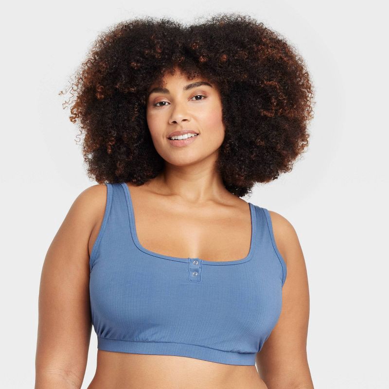slide 1 of 5, Women's Modal Blend Scoop Bralette - Auden™ Dark Blue XXL: Adjustable Strap, Double-Layered, Pullover, 1 ct