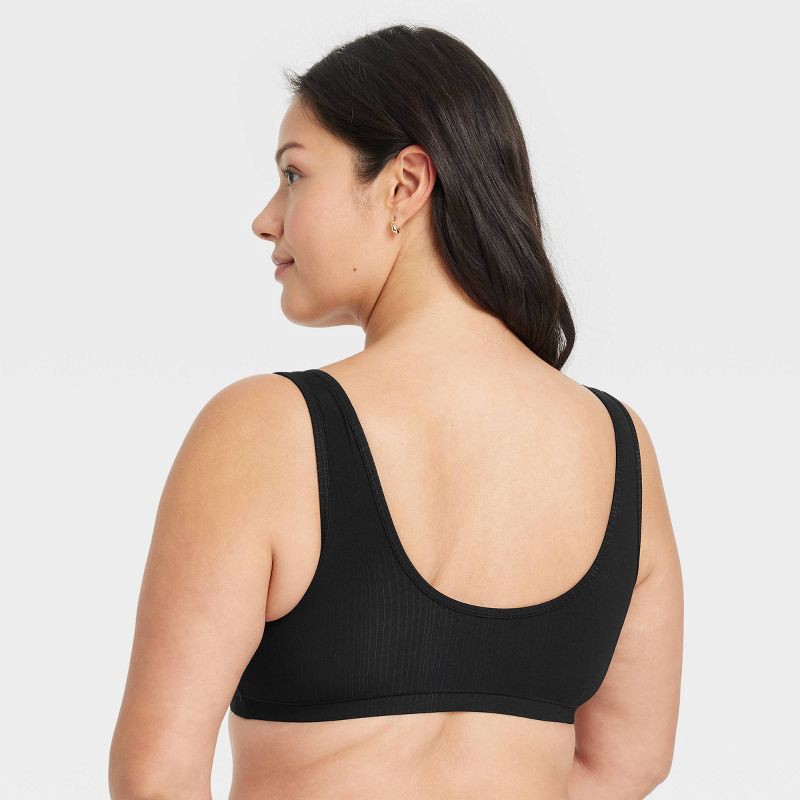 slide 5 of 5, Women's Modal Blend Scoop Bralette - Auden™ Black S: Adjustable Straps, Double-Layered, Pullover Style, 1 ct