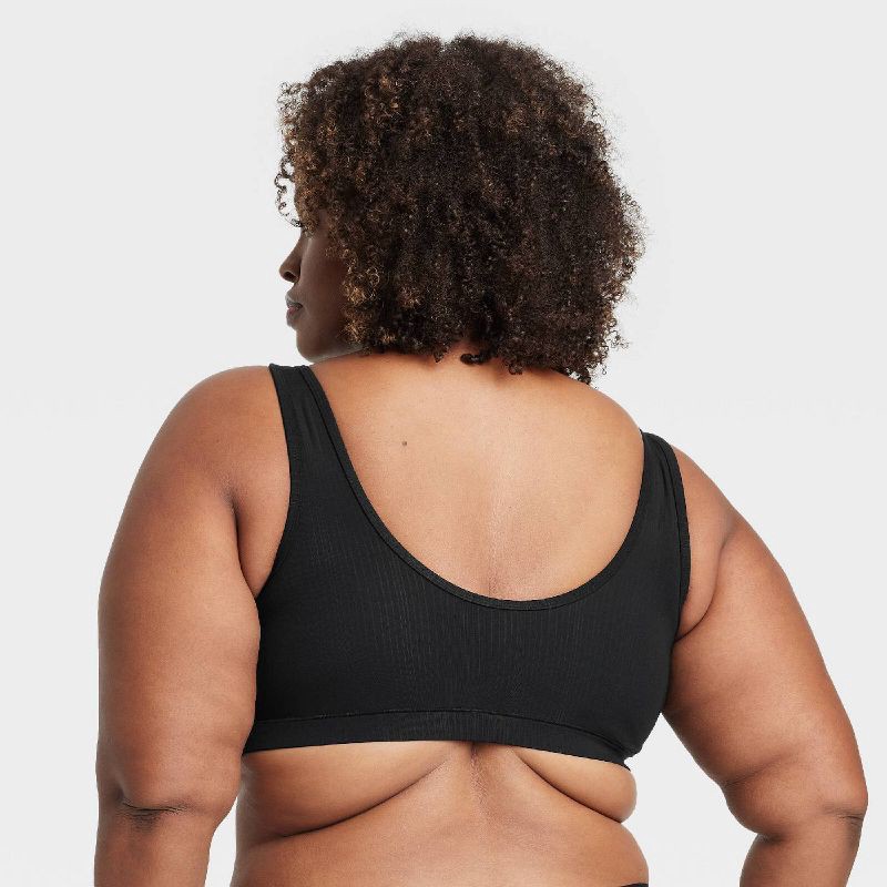 slide 2 of 5, Women's Modal Blend Scoop Bralette - Auden™ Black XXL: Adjustable Strap, Double-Layered, U Back, Pullover, 1 ct