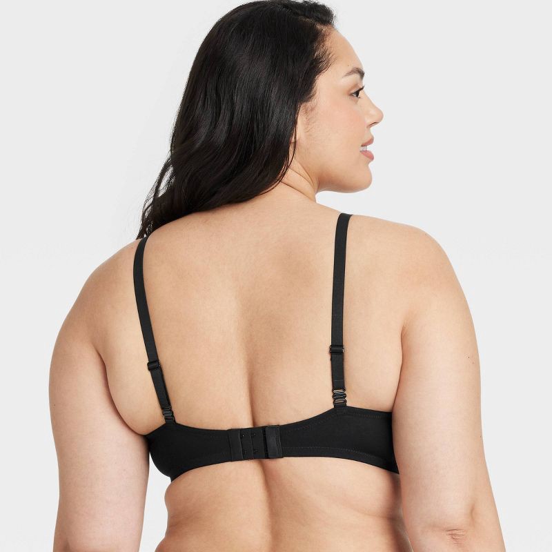 slide 5 of 6, Women's Cotton Unlined Demi Bra - Auden™ Black 34B: Adjustable Strap, Underwire, Knit Jersey, 1 ct