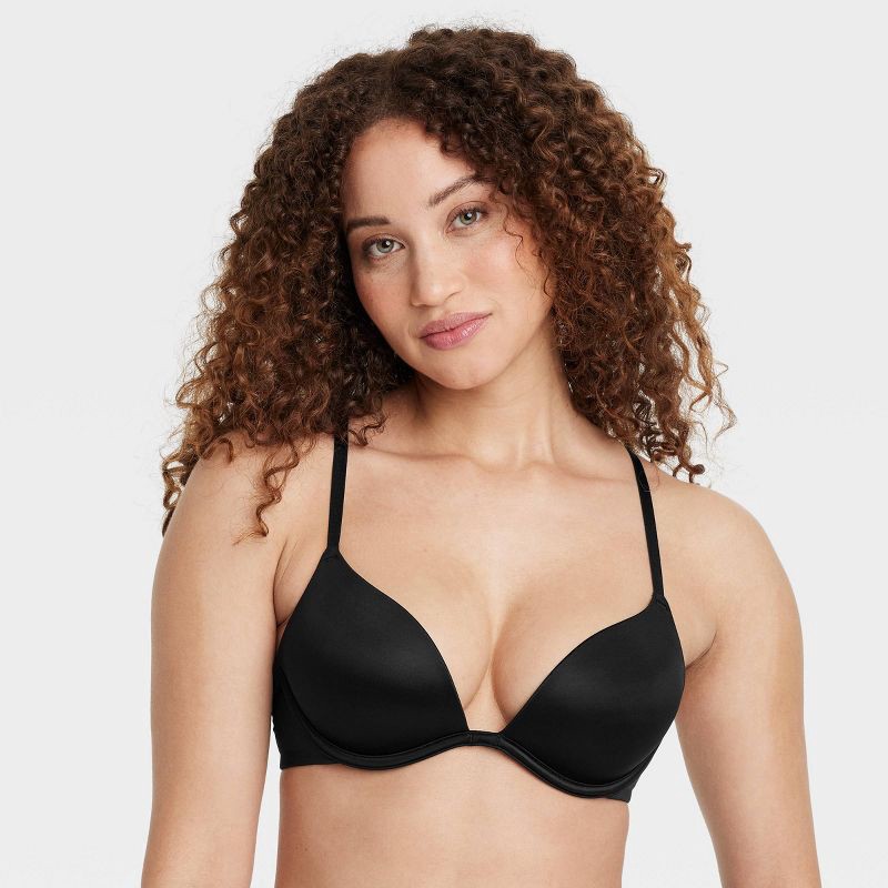 slide 1 of 6, Women's Super Push-Up Plunge Bra - Auden™ Black 32A: Underwire, Adjustable Strap, Molded Cup, 1 ct