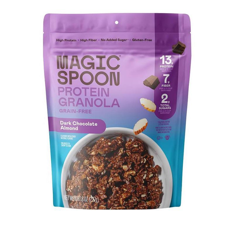 slide 1 of 8, MAGIC SPOON Dark Chocolate Almond Protein Granola - 8oz, 8 oz