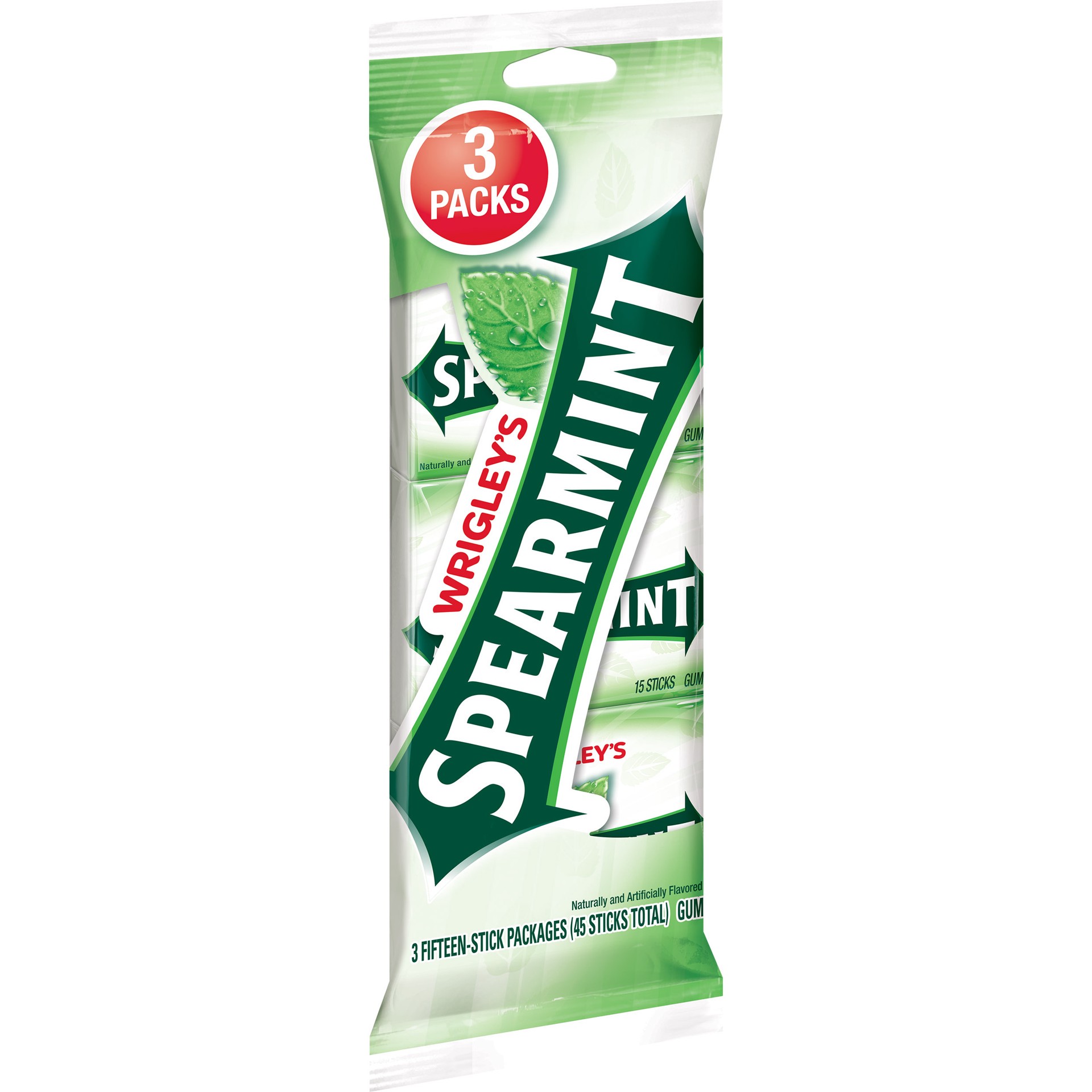 slide 1 of 5, WRIGLEY'S Spearmint Chewing Gum Bulk Pack, 15 Stick Pack (Pack of 3), 3 ct