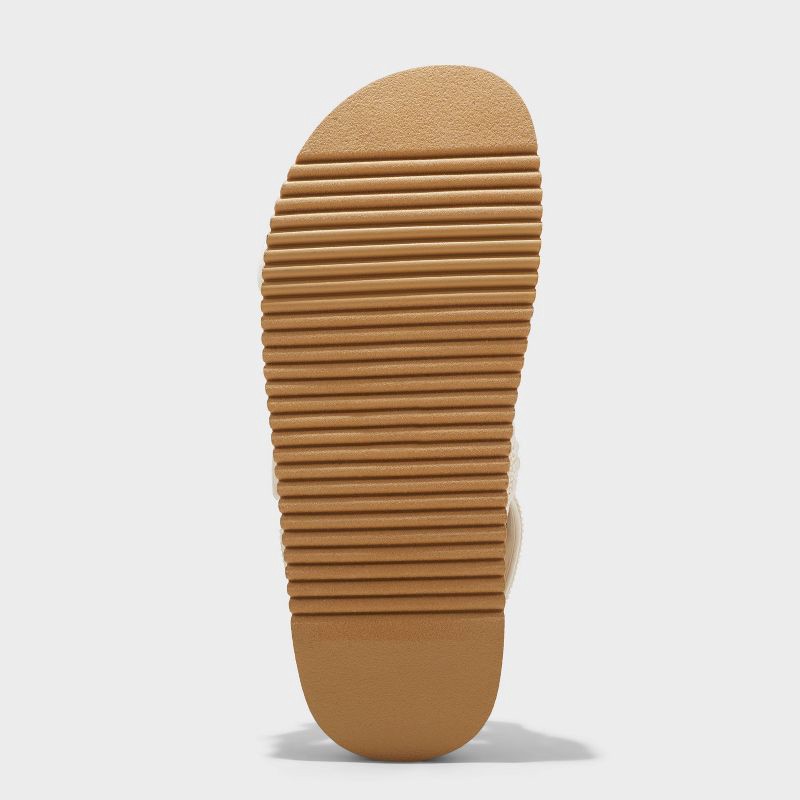 slide 4 of 4, Women's Jonie Footbed Sandals - A New Day™ Ivory 7: Open Toe, Hook and Loop Closure, Contoured Footbed, Textured Outsole, 1 ct