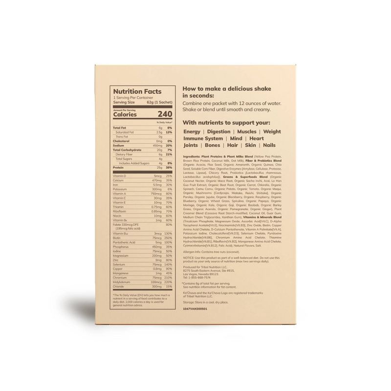 slide 2 of 9, Ka'Chava All-In-One Plant Based Nutritional Shake Powder - Single Serve - Chocolate - 10.93oz/5ct, 10.93 oz, 5 ct