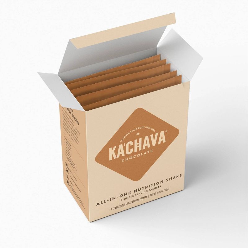 slide 4 of 9, Ka'Chava All-In-One Plant Based Nutritional Shake Powder - Single Serve - Chocolate - 10.93oz/5ct, 10.93 oz, 5 ct
