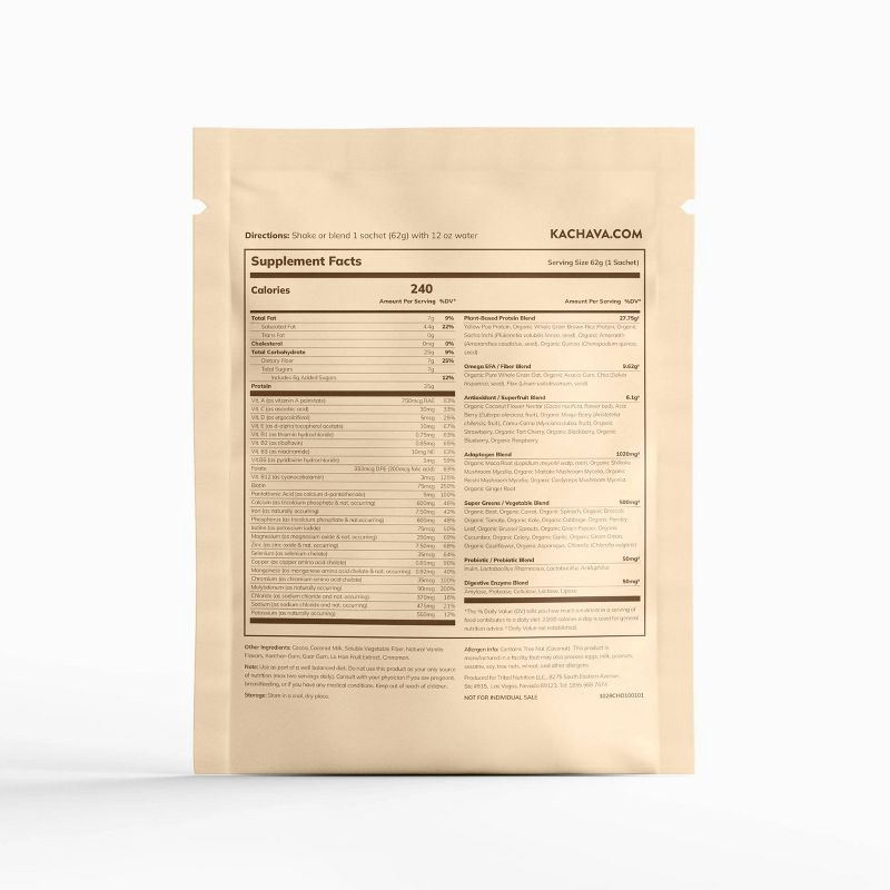 slide 5 of 9, Ka'Chava All-In-One Plant Based Nutritional Shake Powder - Single Serve - Chocolate - 10.93oz/5ct, 10.93 oz, 5 ct