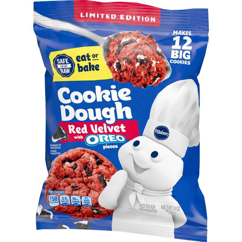 slide 3 of 5, Pillsbury Red Velvet Oreo RTB Cookie Dough - 14oz, 14 oz