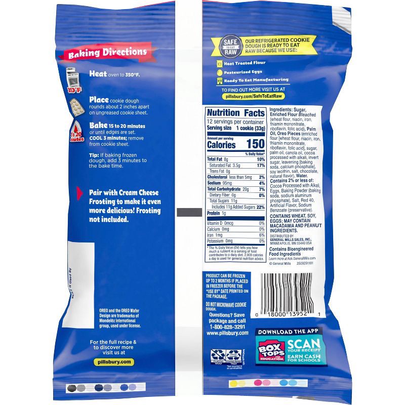 slide 4 of 5, Pillsbury Red Velvet Oreo RTB Cookie Dough - 14oz, 14 oz