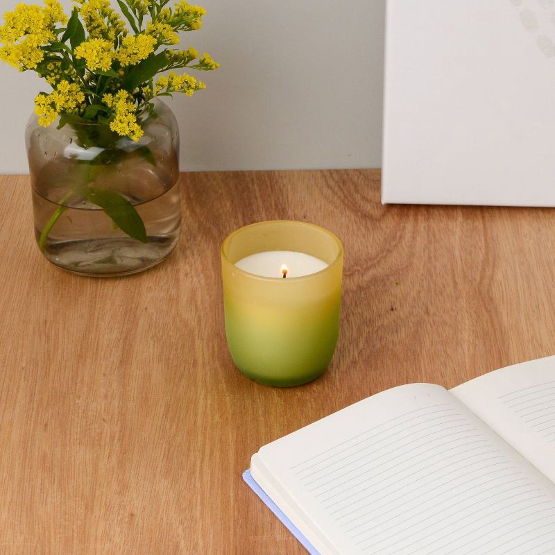 slide 2 of 3, Foundry Candle Co. Ombre Frosted Glass Jar Candle Dandelion and Lemon 6.5oz, 6.5 oz