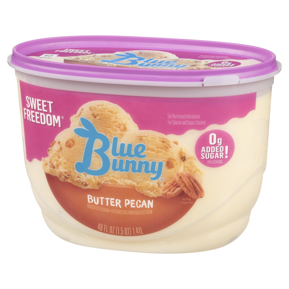 slide 11 of 11, Blue Bunny Butter Pecan Ice Cream Sweet Freedom, 48 fl oz