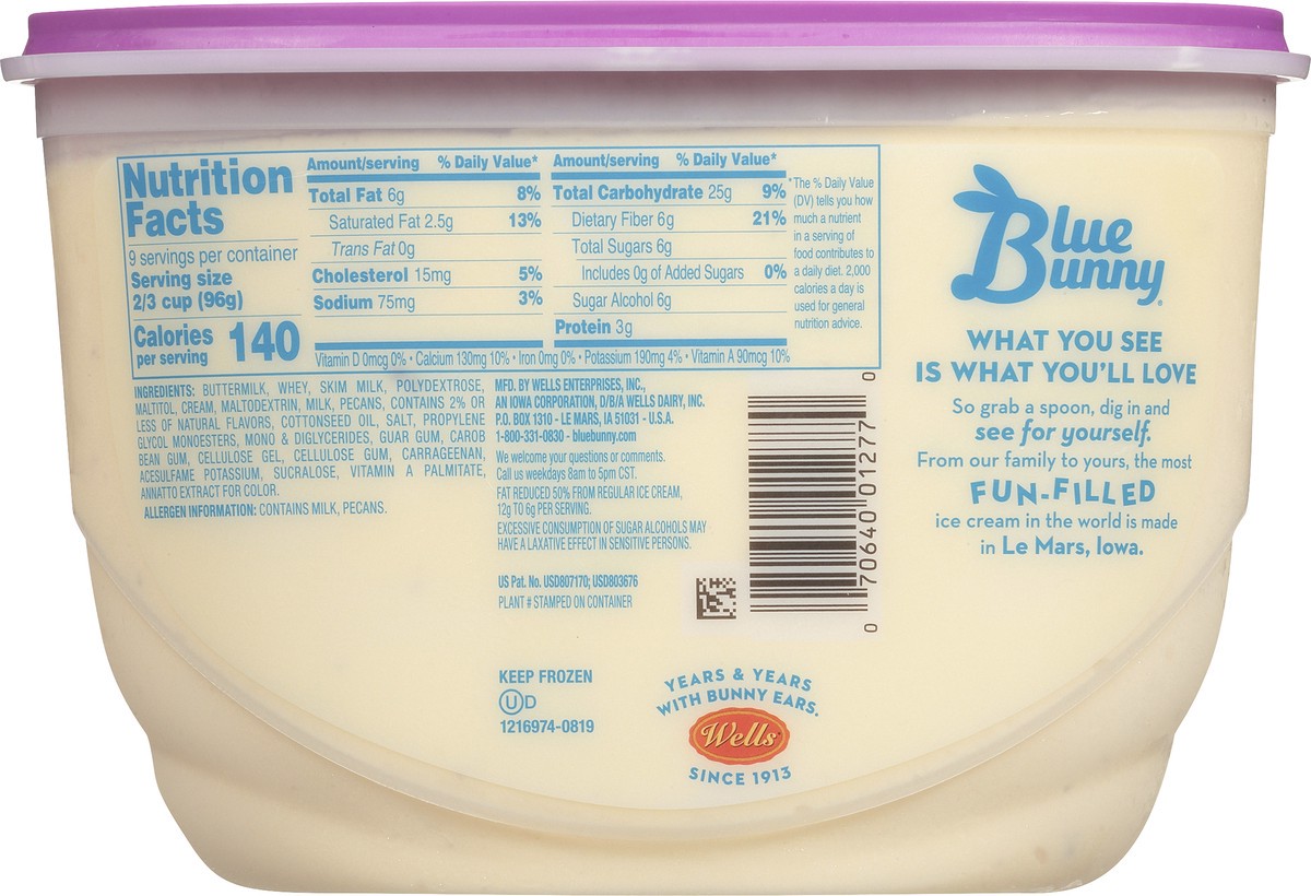 slide 10 of 11, Blue Bunny Butter Pecan Ice Cream Sweet Freedom, 48 fl oz