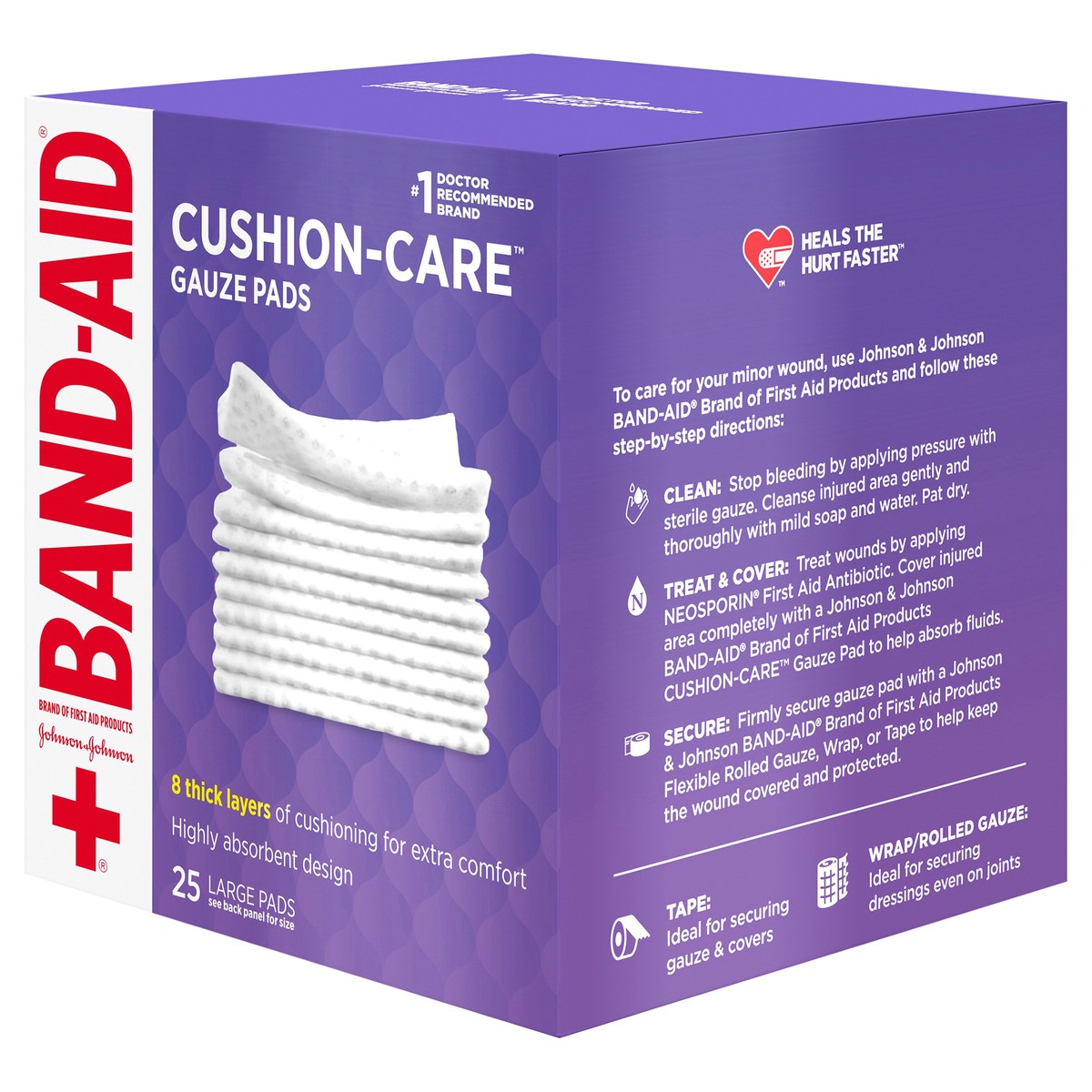 slide 4 of 10, BAND-AID Brand Large Gauze Pads, 10 ct