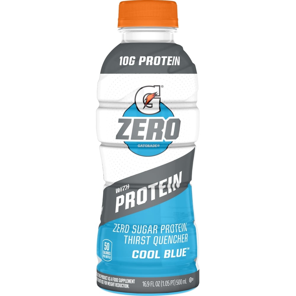 slide 1 of 1, Gatorade Zero Sugar With Protein Thirst Quencher Cool Blue Sports Drink, 16.9 oz