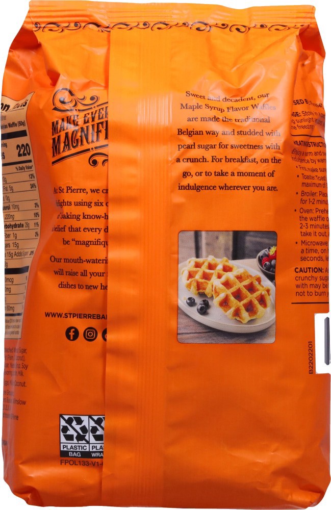 slide 2 of 4, St Pierre Belgian Maple Flavor Waffles 6 - 1.76 oz Waffles, 10.6 oz