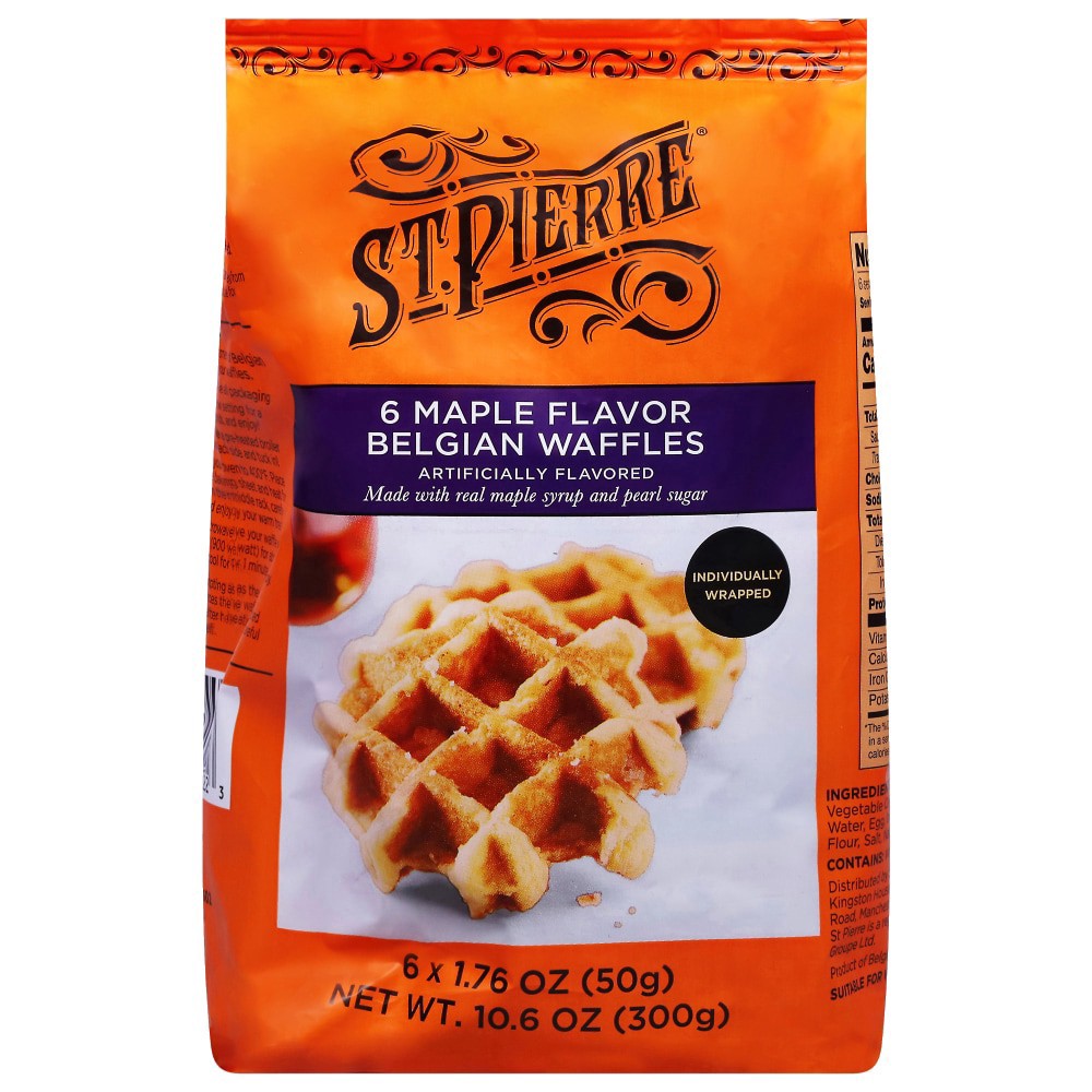 slide 1 of 4, St Pierre Belgian Maple Flavor Waffles 6 - 1.76 oz Waffles, 10.6 oz