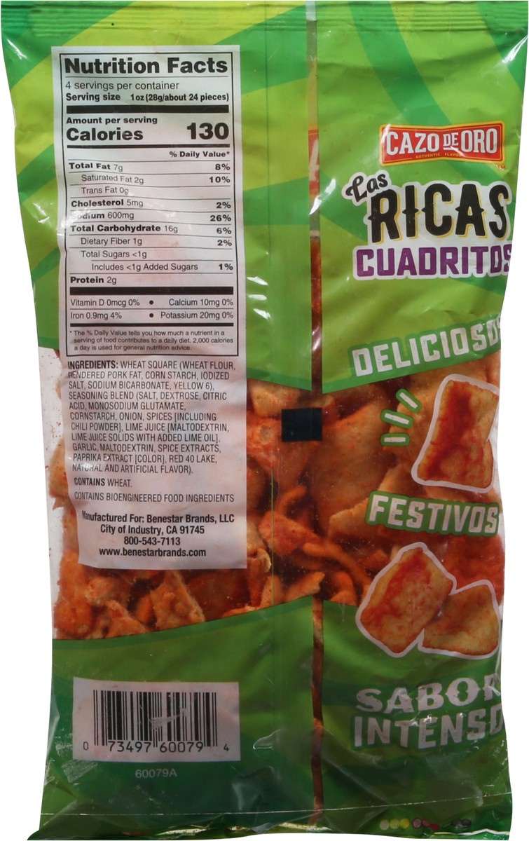 slide 6 of 14, Cazo de Oro Las Ricas Cuadritos Chile Limon Wheat Snacks 4 oz, 4 oz