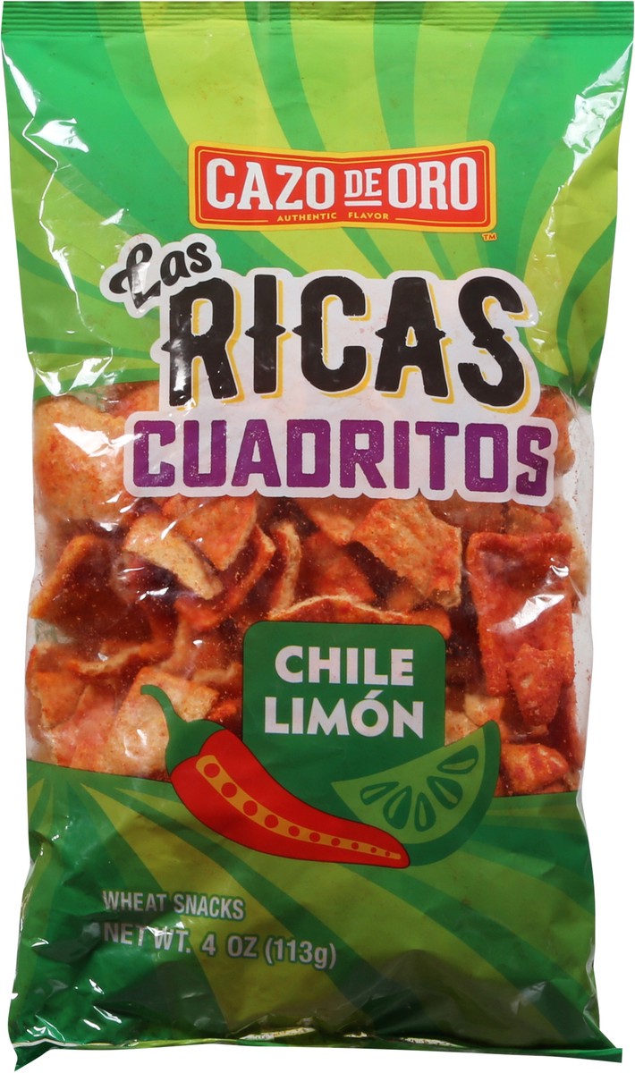 slide 14 of 14, Cazo de Oro Las Ricas Cuadritos Chile Limon Wheat Snacks 4 oz, 4 oz
