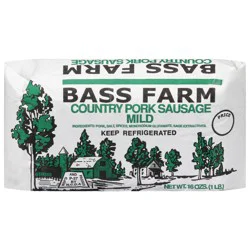 Bass Farm Mild Country Pork Sausage 16 oz