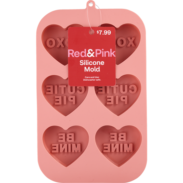 slide 1 of 1, RED AND PINK Heart Silicone Mold Valentines, 1 ct