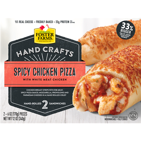 slide 1 of 1, Foster Farms Hand Crayolafted Small Packicy Chicken Pizza 12Oz., 12 oz