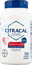 Citracal +D3 Maximum Calcium Citrate Calcium Supplement Coated Caplets