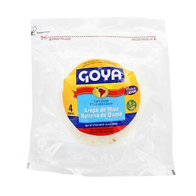 slide 1 of 1, Goya Arepas De Maiz Con Queso 13.4 Ounces, 13 oz