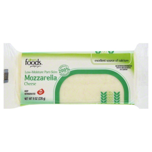 slide 1 of 1, Lowes Foods Mozzarella Cheese Chunk, 8 oz