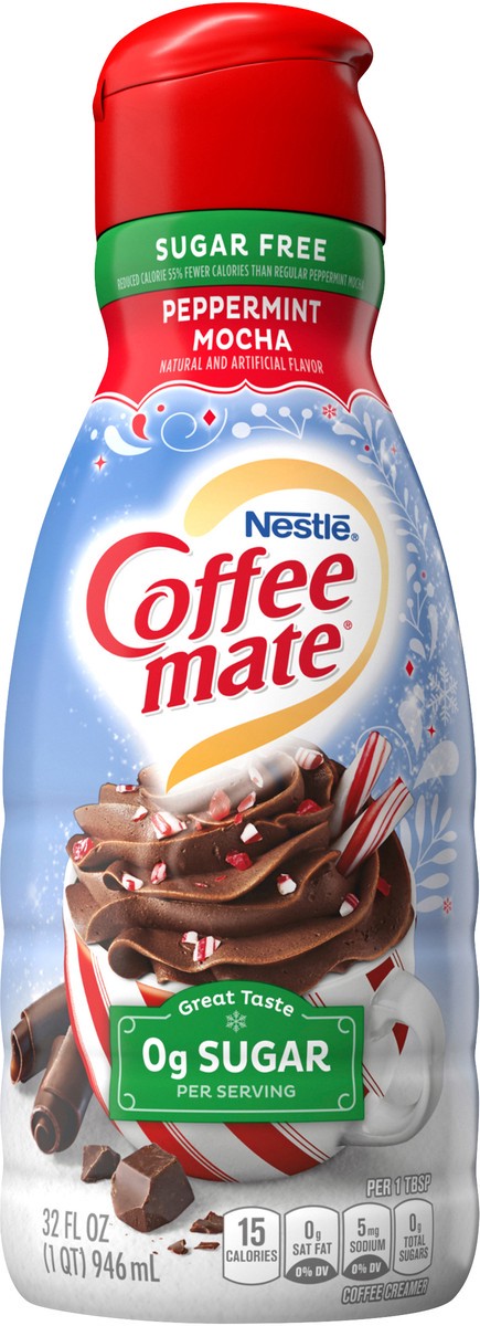 slide 7 of 7, Coffee mate Zero Sugar Peppermint Mocha Flavored Liquid Coffee Creamer, 32 oz