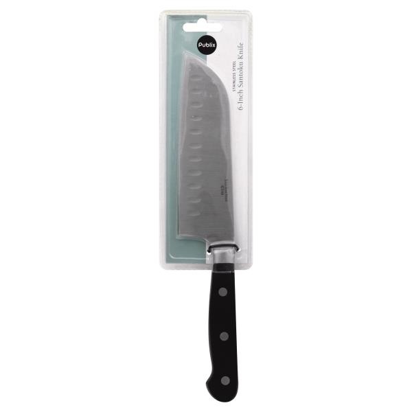 slide 1 of 1, Publix Santoku Knife, Stainless Steel, 6-Inch, 1 ct