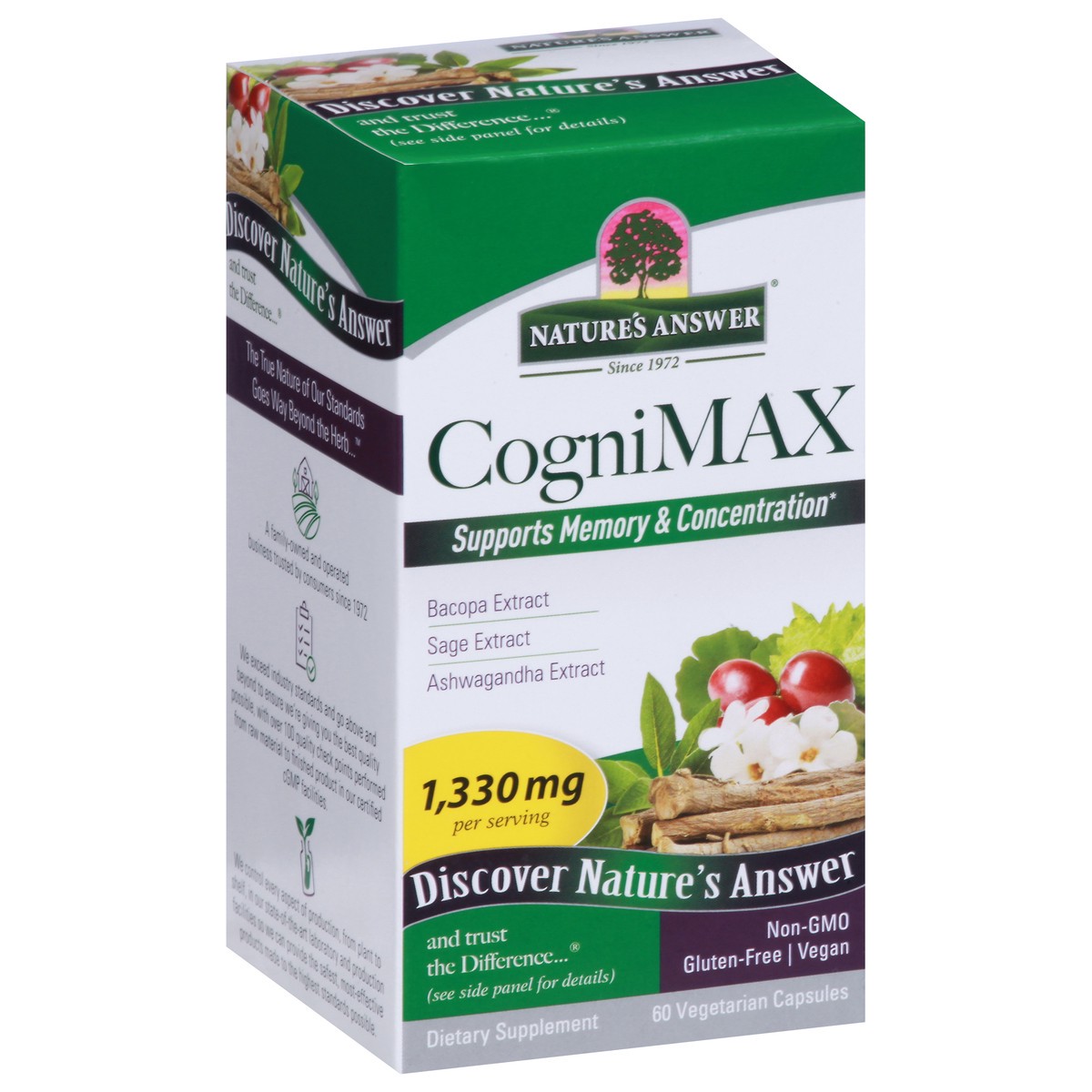 slide 3 of 9, Nature's Answer CogniMAX Vegetarian Capsules, 60 ct