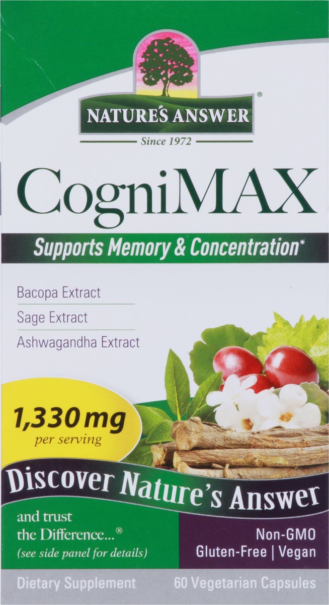 slide 8 of 9, Nature's Answer CogniMAX Vegetarian Capsules, 60 ct