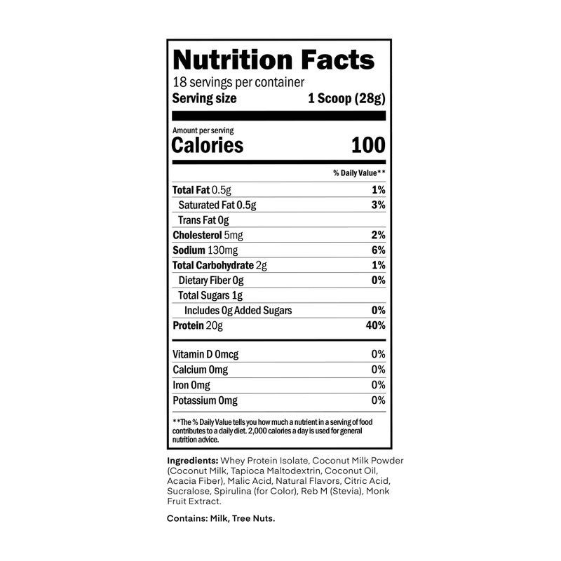 slide 3 of 7, Oath Nutrition 18 Servings Clear Protein Powder - Icy Blue Raspberry: Gluten-Free Whey Isolate, 18 servings